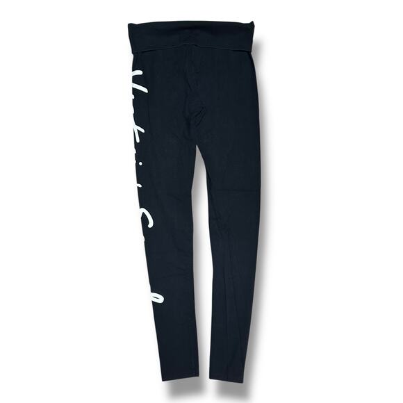 Y2K Victorias Secret Leggings 2 Pair Fold Over Graphic Print Womens Size M Long - Picture 4 of 16